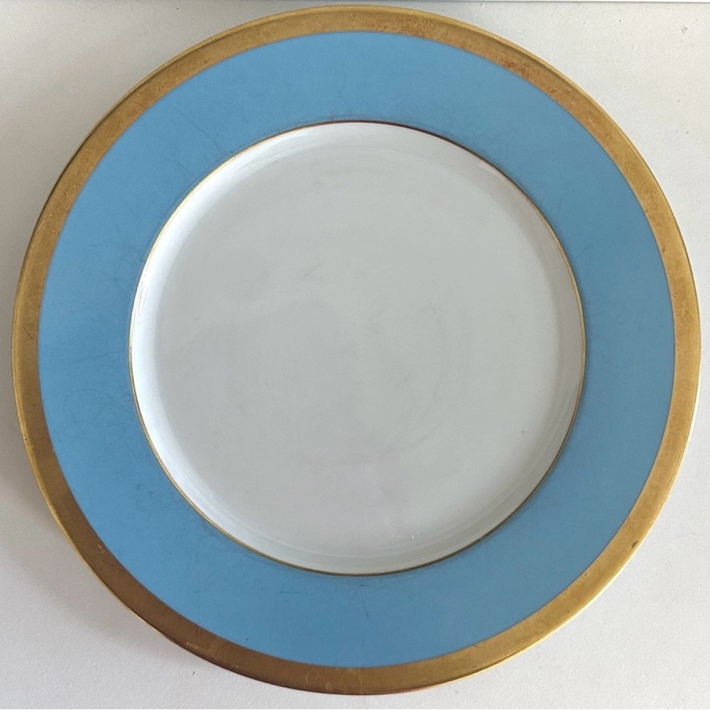 Haviland Laque de Chine Gold Bleu Ciel (Sky Blue) Dinner Plate (10 7/8 inches)